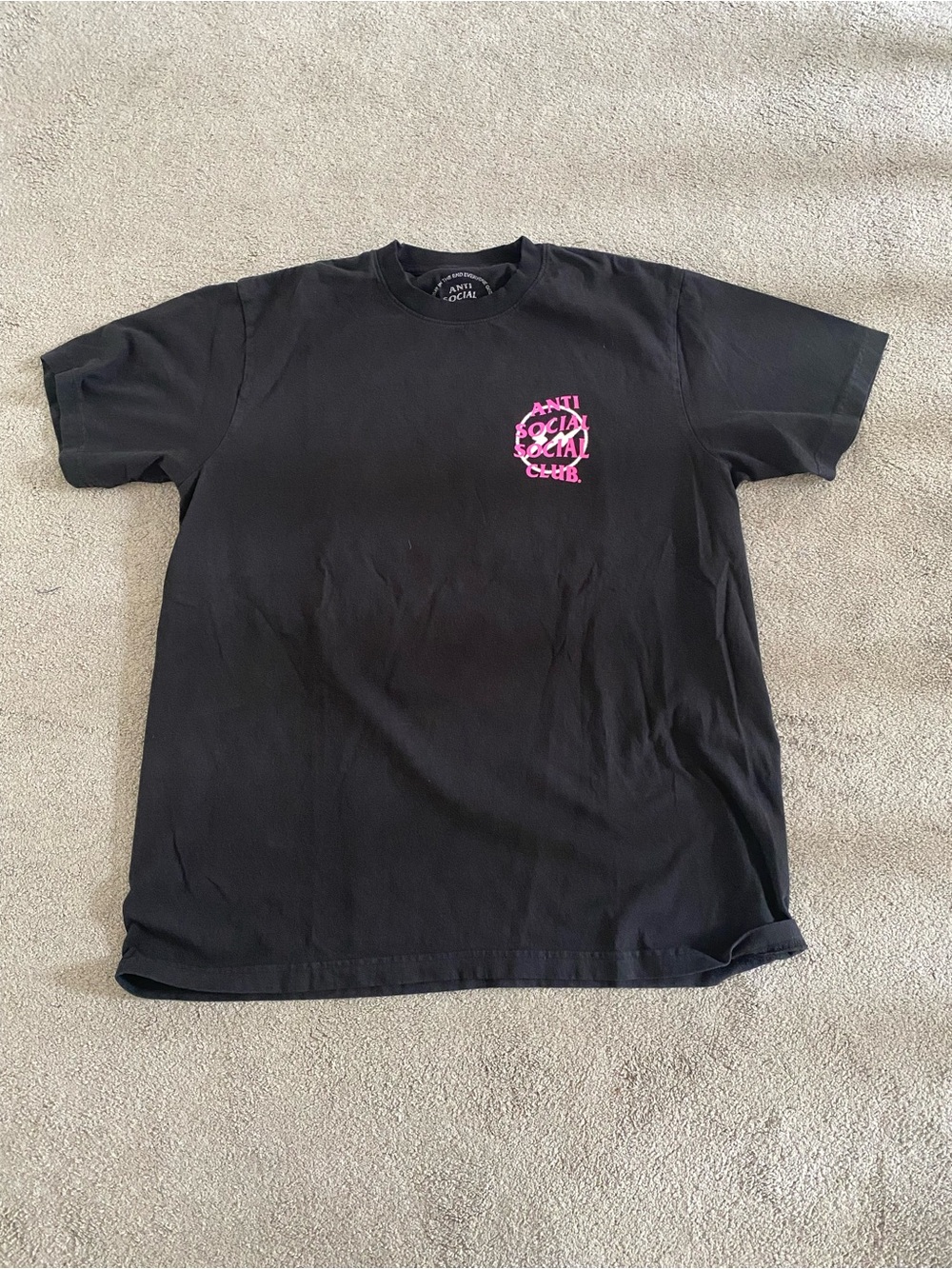 Anti Social Social Club Black Tee with White Circular Logo